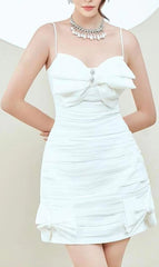 Bandeau-Midikleid mit Riemchen in Weiß