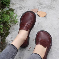 Handgemachte Loafer Big Toe Bequeme weiche Lederschuhe