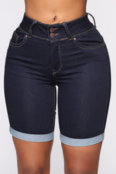Lift Me Up Bermuda Shorts - Dark Denim Ins Street