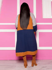 Maxi-Cardigan mit Farbblockdesign