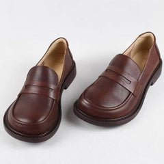 Handgemachte Loafer Big Toe Bequeme weiche Lederschuhe