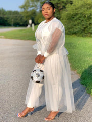 Hemdoberteil mit Netz-Patchwork