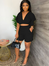 Zweiteilige Crop-Top-Shorts-Sets