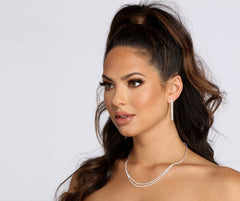 Schlichtes elegantes Strass-Halsketten-Set