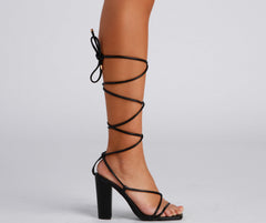 Stylish Babe Lace-Up Block Heels Newgew
