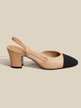 Slingback-Sandalen mit klobigem Absatz und spitzer Zehenpartie