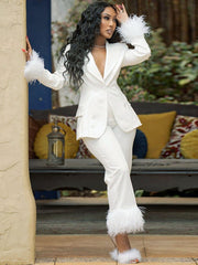 Zweiteiliger Federblazer und lange Hose