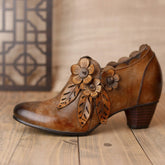 Echtleder Stiefel mit Absatz Boho Vintage Schuhe