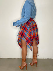 Karierter Midirock