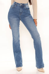 Full Heart Super Stretch Bootcut Jeans - Medium Blue Wash Ins Street