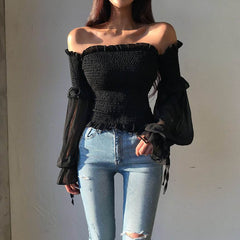 Fawna Smocked Eyelet Crop Top – Weiß – ENDGÜLTIGER VERKAUF