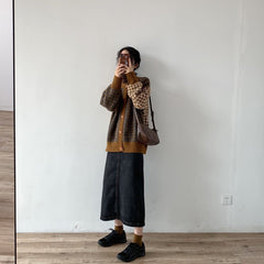 Langer lässiger Jeansrock