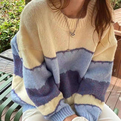 Pullover mit Farbblock-Streifen