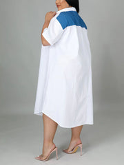 Hemdkleid mit Reißverschluss und Farbblockdesign