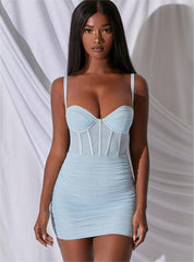 Y2K Figurbetontes Slip-Minikleid