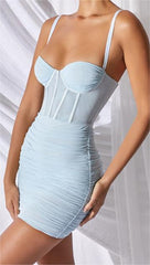 Y2K Figurbetontes Slip-Minikleid