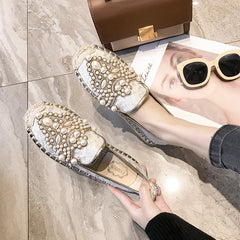 Bunte Strass-Espadrilles im Fischerstil