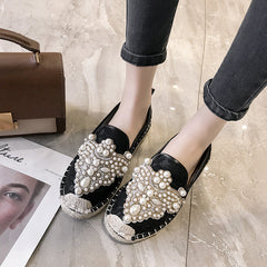 Bunte Strass-Espadrilles im Fischerstil