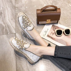 Bunte Strass-Espadrilles im Fischerstil