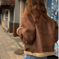 Lammfell-Motorradjacke
