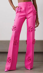 STEREO FLOWER MID-RISE JEANS in Rosa