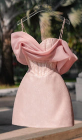 Minikleid mit Trägerkorsett in Rosa