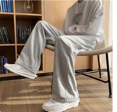 Lockere, weit geschnittene, einfarbige lange Herren-Jogginghose