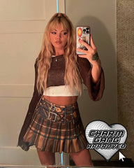Mocha Academia Karierter Minirock