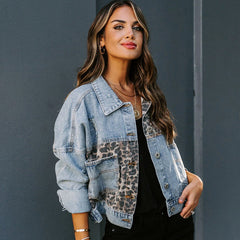Reagan Pocketed Two-Tone Denim Jacket Ins Street