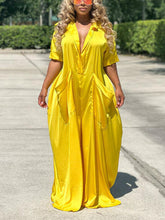 Loose Solid V-neck Jumpsuit