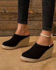 Bequeme Espadrille-Sandalen mit geschlossener Zehenpartie und freiem Fersenriemen