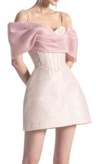 Minikleid mit Trägerkorsett in Rosa