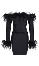 FeaTher – Korsett-Minikleid in Schwarz
