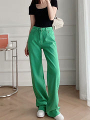 All-Match-Wischhose mit hoher Taille und geradem Bein