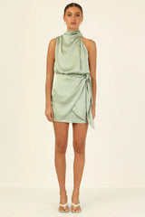 Santorini Satin-Minikleid