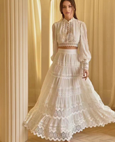 SNOWFLAKE Zweiteiliges Spitzenset in Weiß