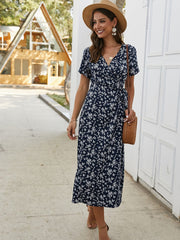Bedrucktes langes Kleid