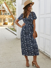 Bedrucktes langes Kleid