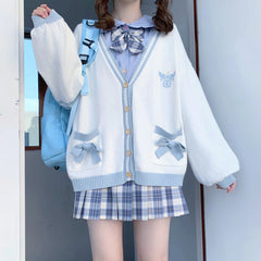 Lockerer süßer Kawaii-Cardigan mit Stickerei