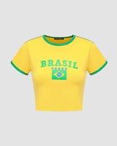 Brasil Cropped Raglan Sports Top