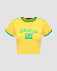 Brasil Kurzes Raglan-Sporttop