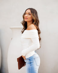 Flute Off-Shoulder Stricktop - Off White