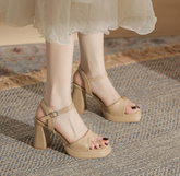 Essential Peep Toe Faux Nubuck Heels Newgew