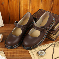 Altmodische Retro Mary Jane Lederschuhe