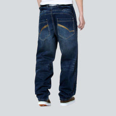 Dunkle Hip-Hop-Baggy-Jeans für Herren