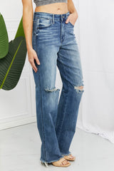 Judy Blue – Becka – Gerade Jeans in voller Größe mit mittelhohem Bund