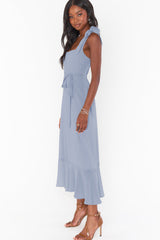 Boho-Midikleid mit Schulterschnürung