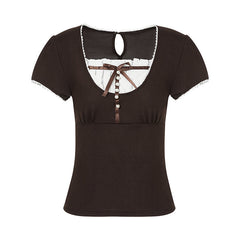 Französisches Dienstmädchen-Crop-Top