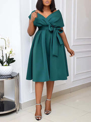 Elegante, einfarbige Partykleider mit Schlitz in A-Linie