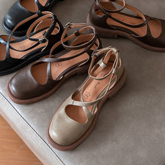 Vintage Mary Jane Schuhe mit Knöchelriemen und runder Zehenpartie